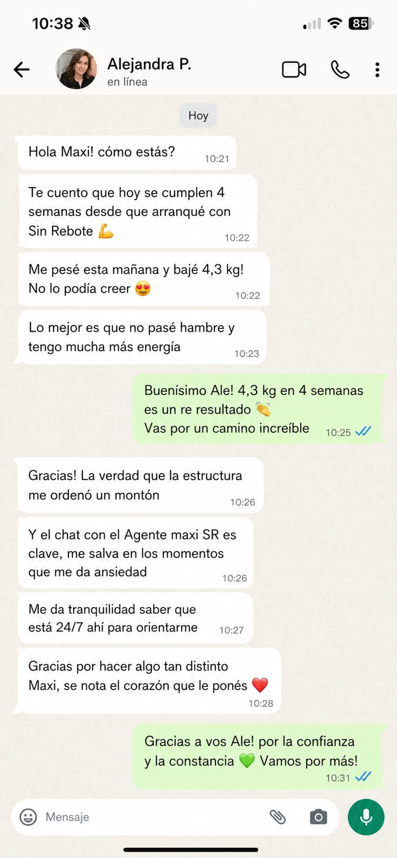 Resultado real WhatsApp 4